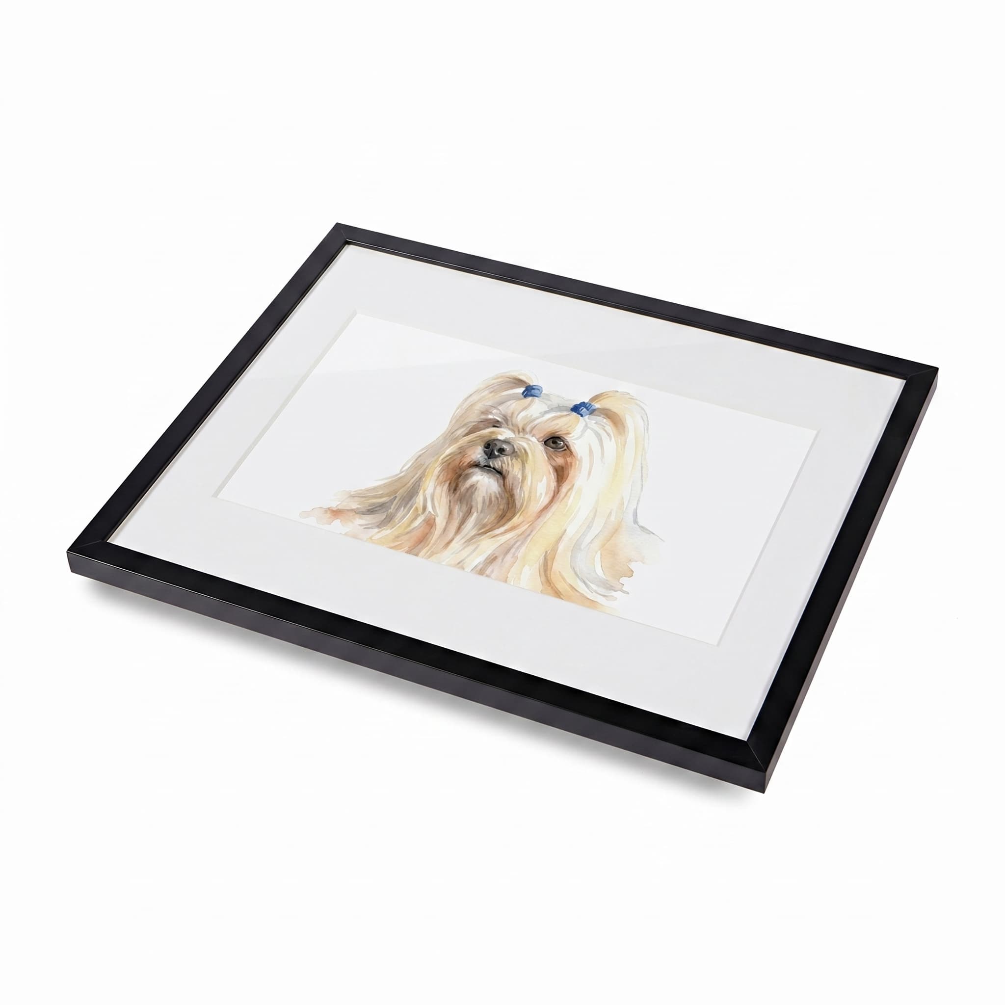 A classic framed pet portrait shown flat, front-on.