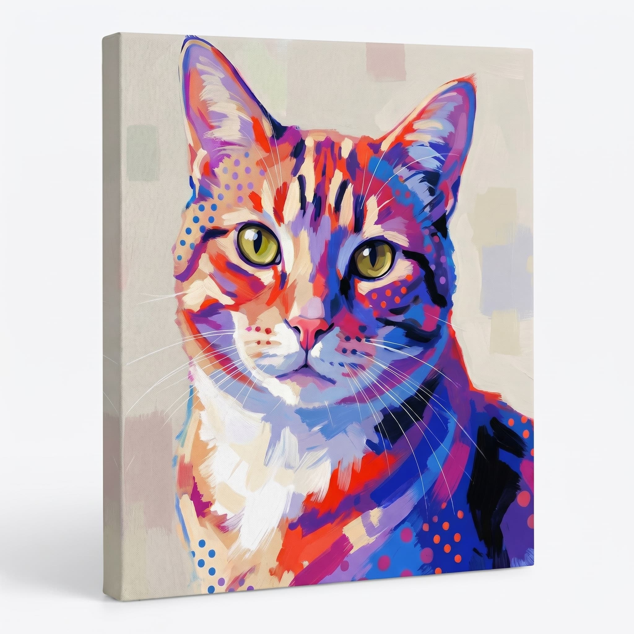 A stretched canvas edge where the printed image continues around the side.